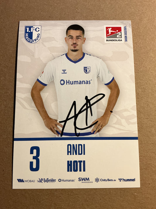 Andi Hoti, Kosovo 🇽🇰 1.FC Magdeburg 2023/24 hand signed