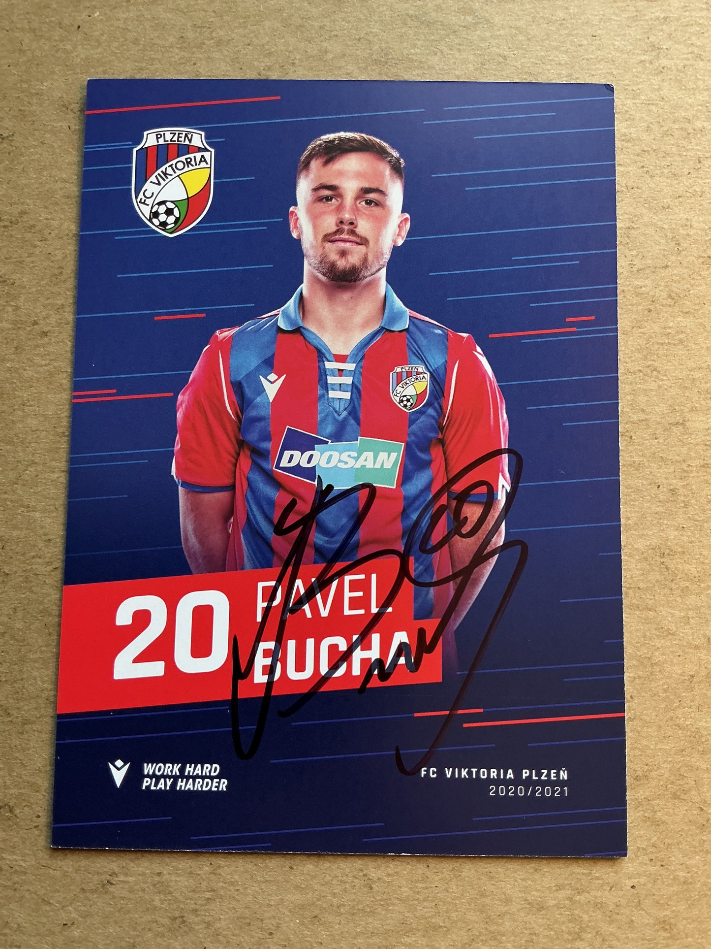 Pavel Bucha, Czech Republic 🇨🇿 FC Viktoria Plzeň 2020/21 hand signed