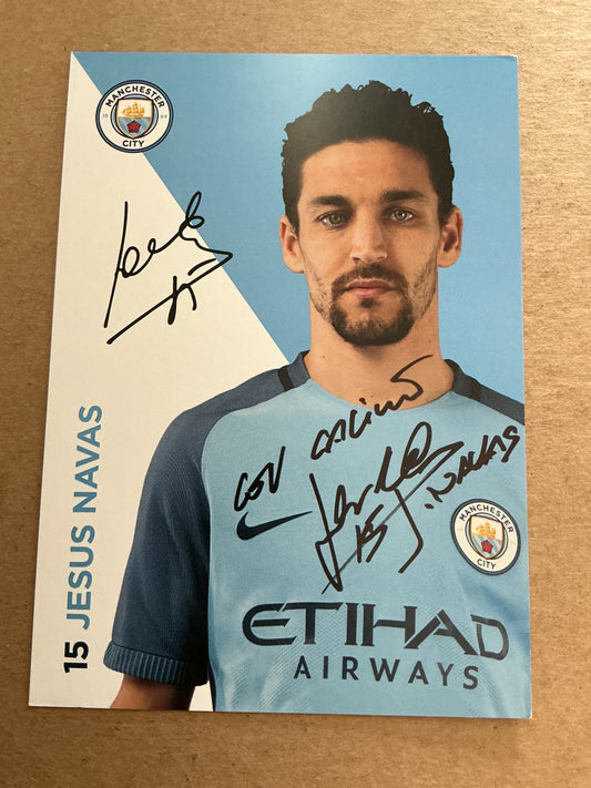 Jesus Navas, Spain 🇪🇸 Manchester City 2016/17 hand signed