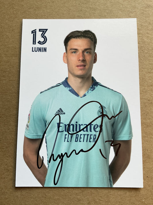 Andriy Lunin, Ukraine 🇺🇦 Real Madrid 2020/21 hand signed