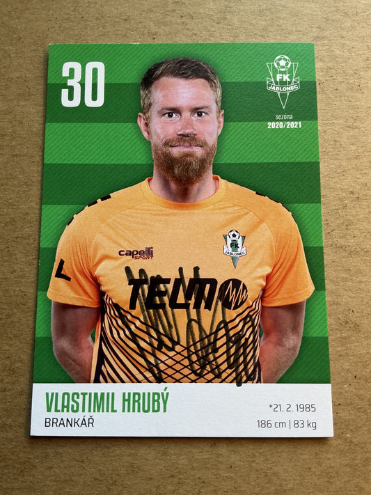 Vlastimil Hrubý, Czech Republic 🇨🇿 FK Jablonec 2020/21 hand signed