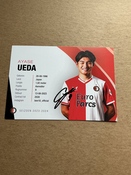 Ayase Ueda, Japan 🇯🇵 Feyenoord Rotterdam 2023/24 hand signed