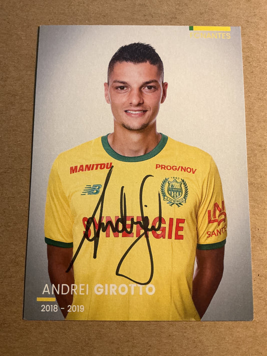 Andrei Girotto, Brazil 🇧🇷 FC Nantes 2018/19 hand signed