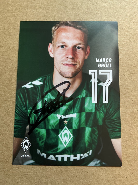 Marco Grüll, Austria 🇦🇹 SV Werder Bremen 2024/25 hand signed