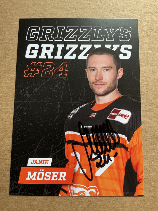 Janik Möser, Germany 🇩🇪 Grizzlys Wolfsburg 2024/25 hand signed