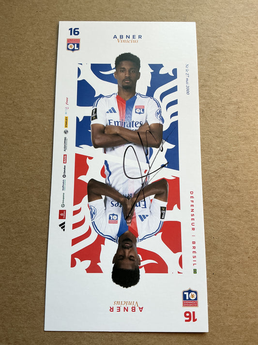 Abner Vinicius, Brazil 🇧🇷 Olympique Lyon 2024/25 hand signed