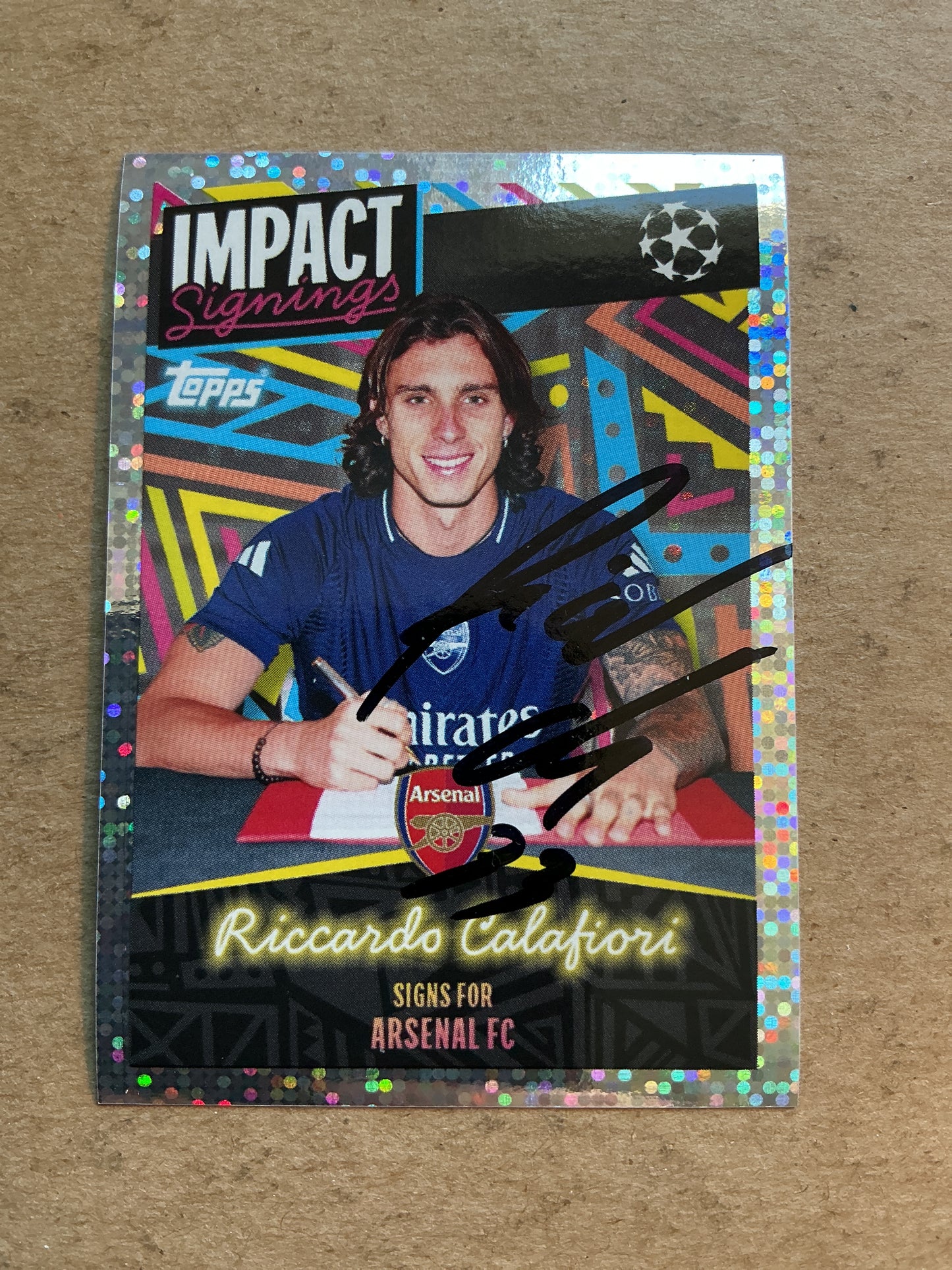 Riccardo Calafiori, Italy 🇮🇹 Arsenal FC 2024/25 Topps hand signed