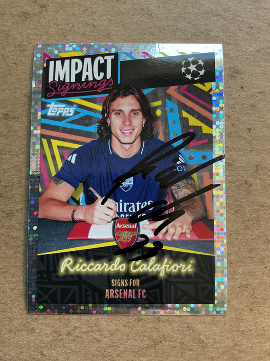 Riccardo Calafiori, Italy 🇮🇹 Arsenal FC 2024/25 Topps hand signed