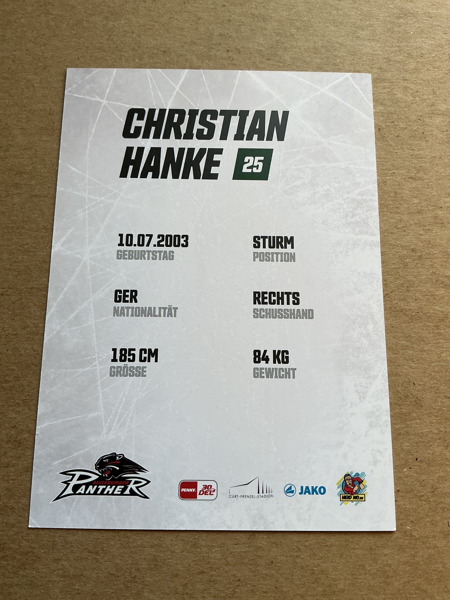 Christian Hanke, Germany 🇩🇪 Augsburg Panther 2023/24 hand signed
