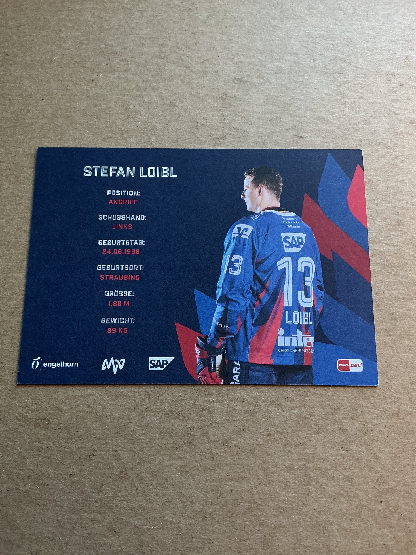 Stefan Loibl, Germany 🇩🇪 Adler Mannheim 2024/25 hand signed