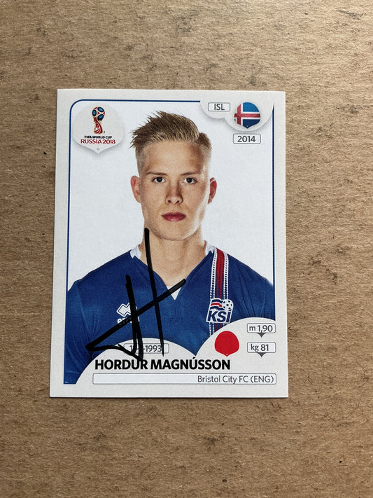 Hordur Magnusson, Iceland 🇮🇸 FIFA World Cup 2018 Panini hand signed