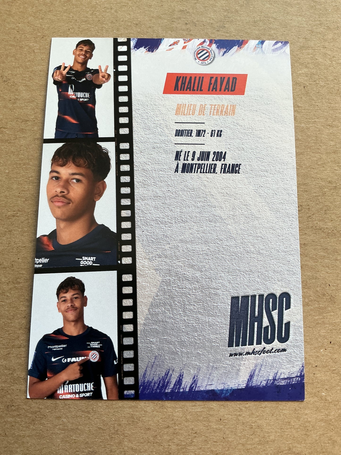 Khalil Fayad, France 🇫🇷 Montpellier HSC 2022/23 hand signed
