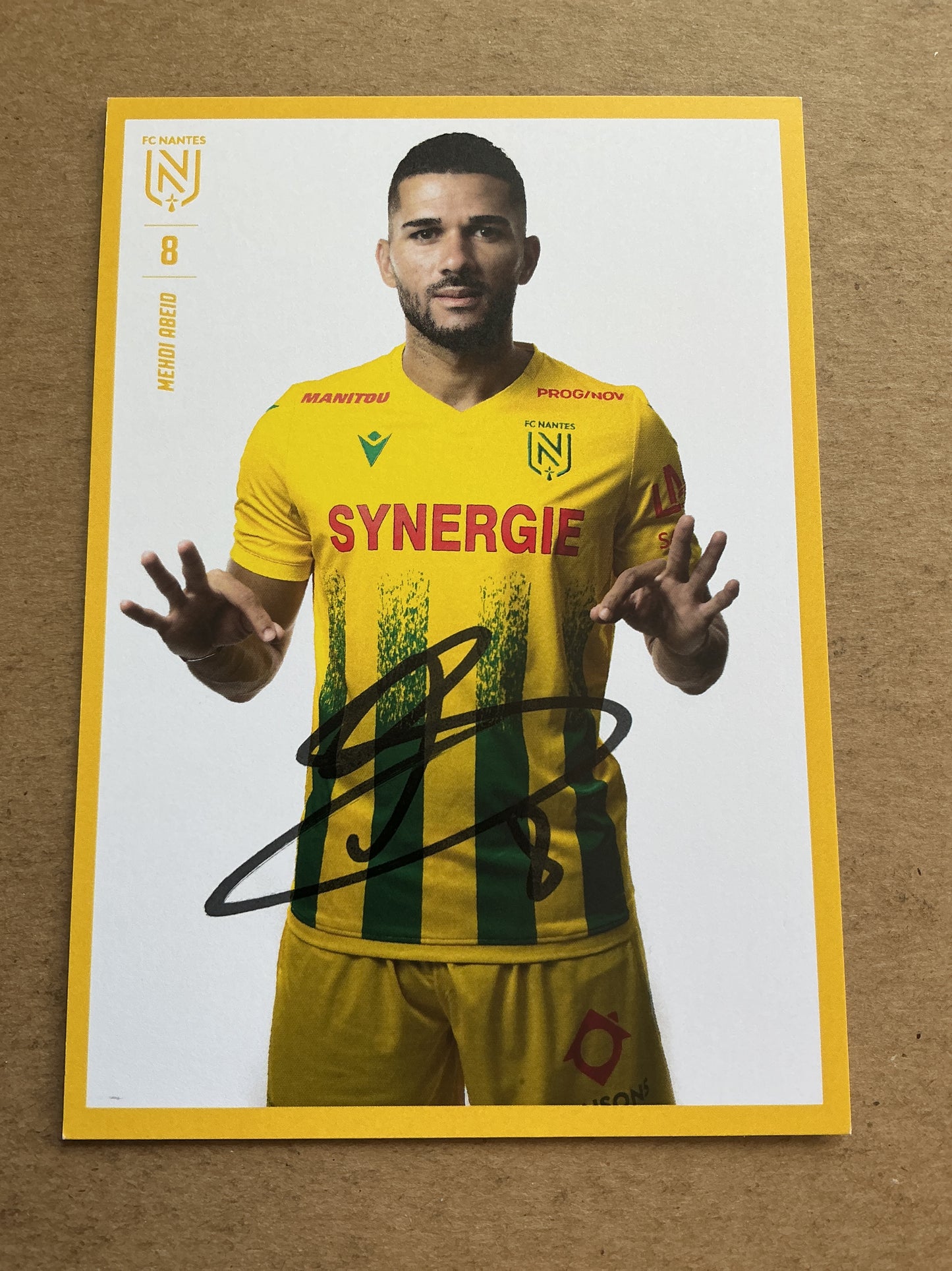 Mehdi Abeid, Algeria 🇩🇿 FC Nantes 2020/21 hand signed