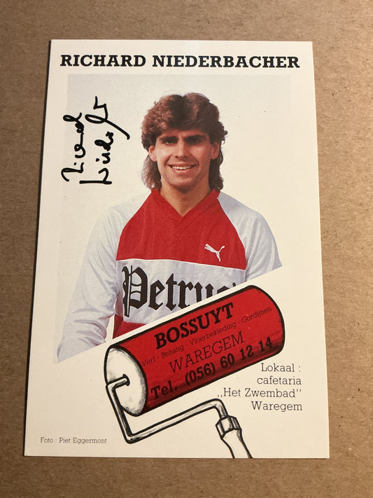 Richard Niederbacher, Austria 🇦🇹 SV Waregem 1983/84 hand signed
