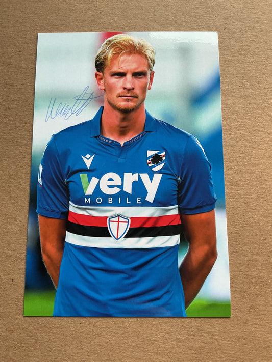 Morten Thorsby, Norway 🇳🇴 UC Sampdoria Genoa 2020/21 hand signed