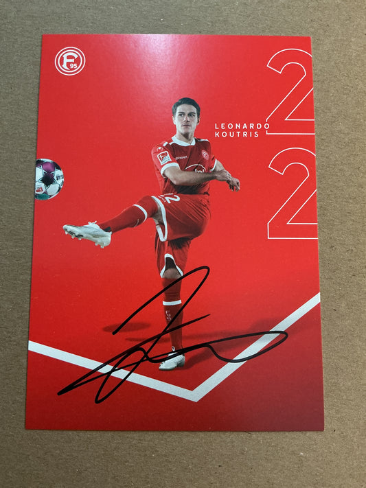 Leonardo Koutris, Greece 🇬🇷 Fortuna Düsseldorf 2020/21 hand signed