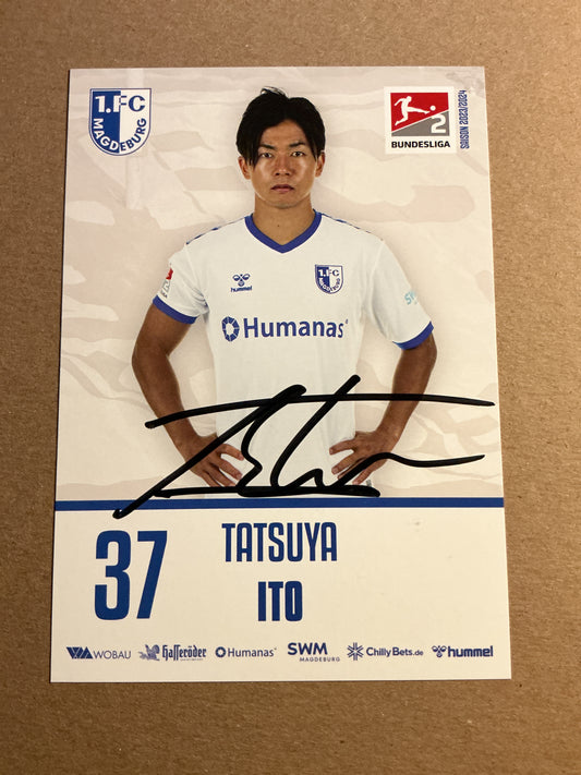 Tatsuya Ito, Japan 🇯🇵 1.FC Magdeburg 2023/24 hand signed