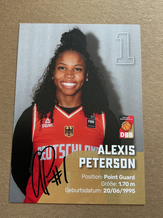 Alexis Peterson, Germany 🇩🇪 Basketball Summer Olympics 2024 hand signed