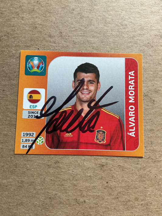Alvaro Morata, Spain 🇪🇸 UEFA Euro 2020 Panini hand signed