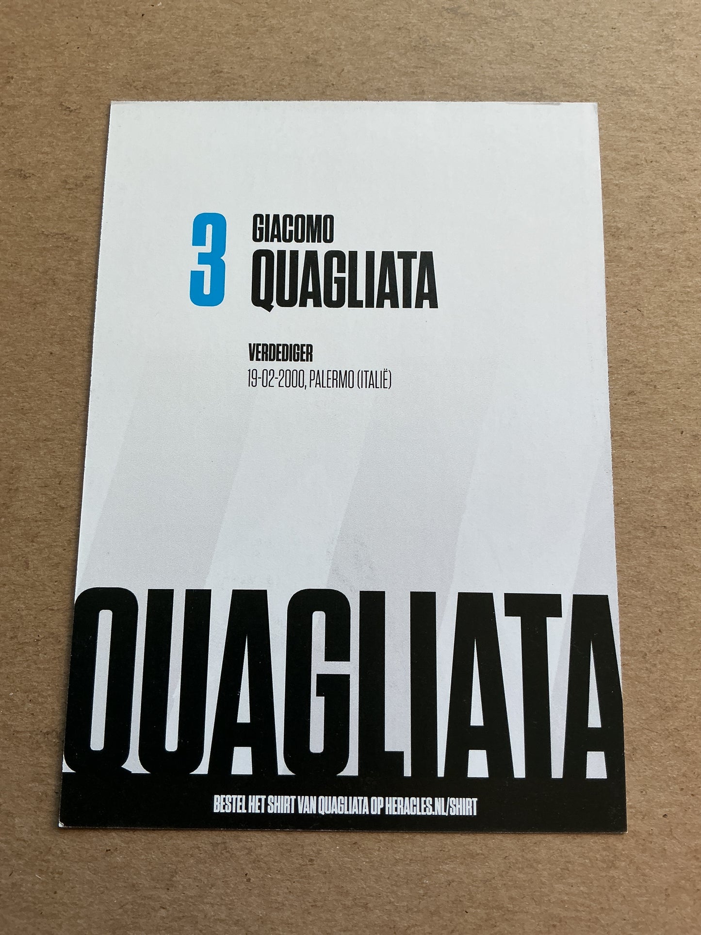 Giacomo Quagliata, Italy 🇮🇹 Heracles Almelo 2021/22 hand signed