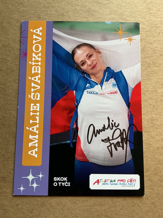 Amálie Švábíková, Czech Republic 🇨🇿 Athletics Summer Olympics 2024 hand signed