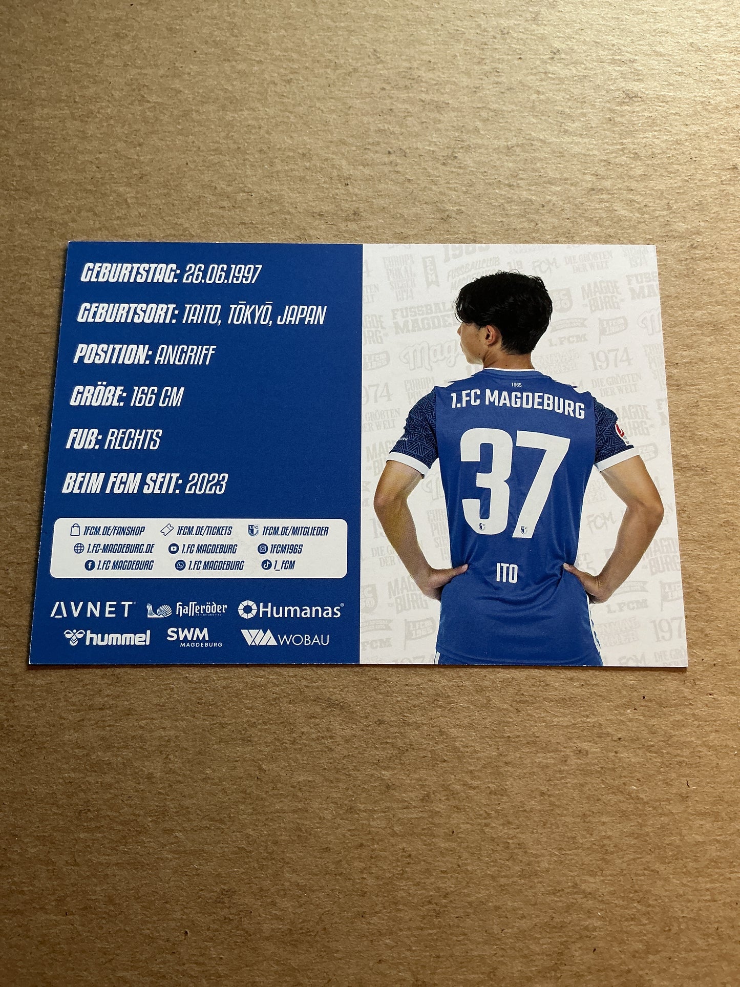 Tatsuya Ito, Japan 🇯🇵 1.FC Magdeburg 2024/25 hand signed