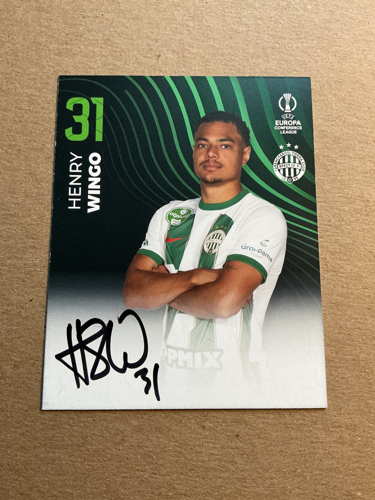 Henry Wingo, USA 🇺🇸 Ferencváros TC 2023/24 hand signed