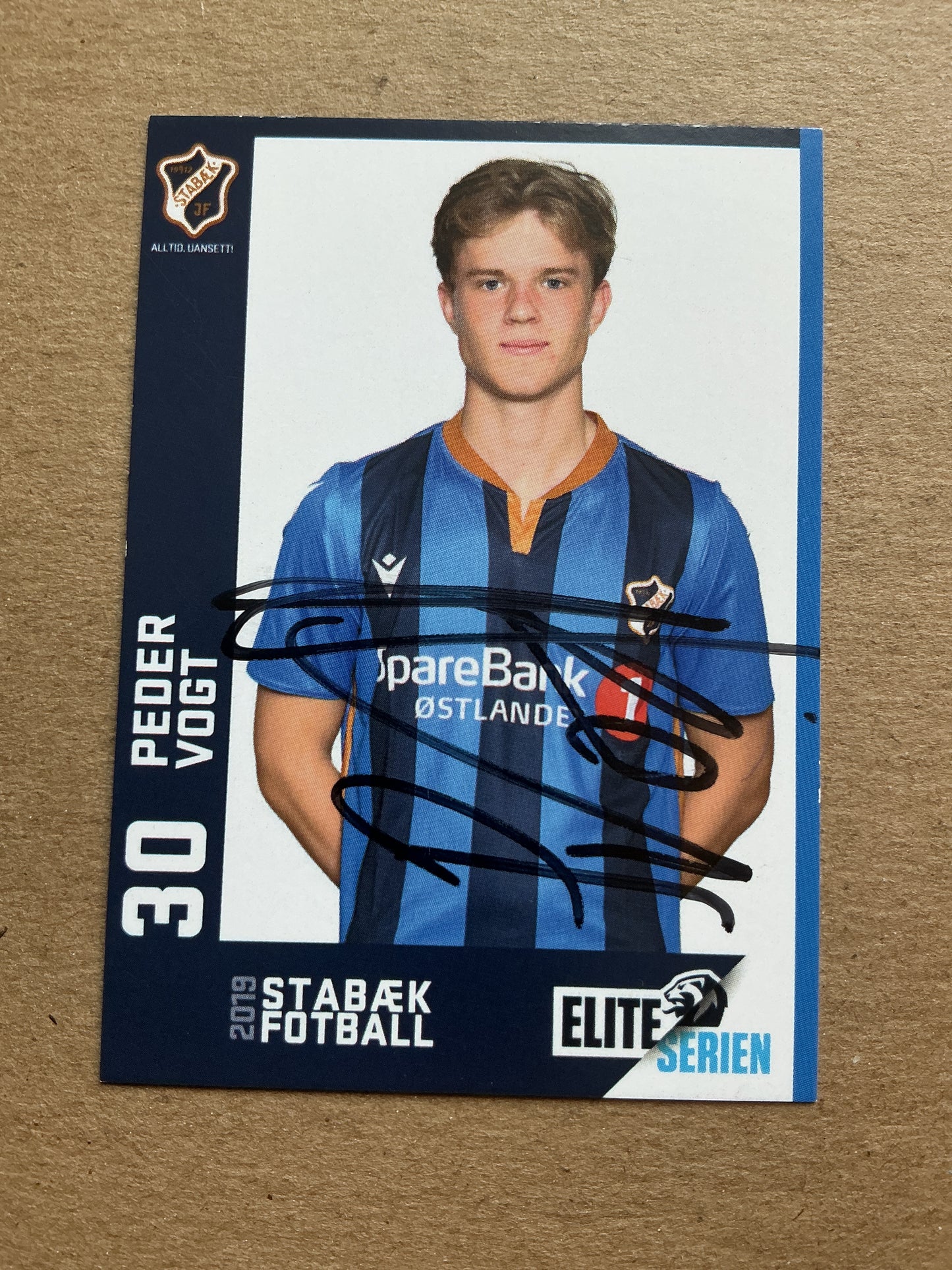 Peder Vogt, Norway 🇳🇴 Stabæk IF 2019/20 hand signed