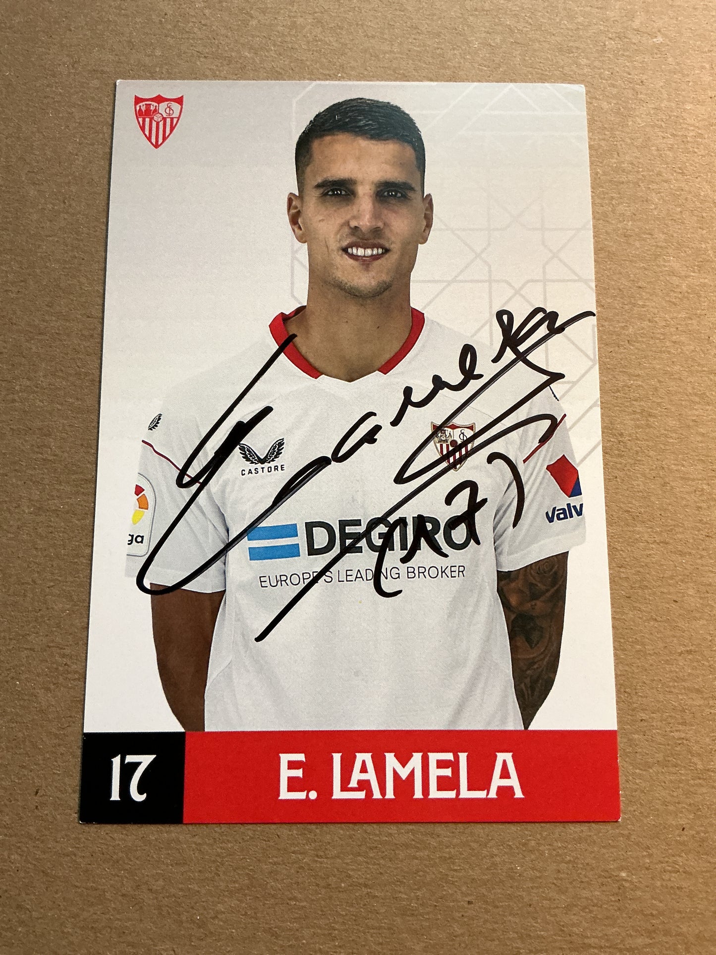 Erik Lamela, Argentina 🇦🇷 Sevilla FC 2022/23 hand signed