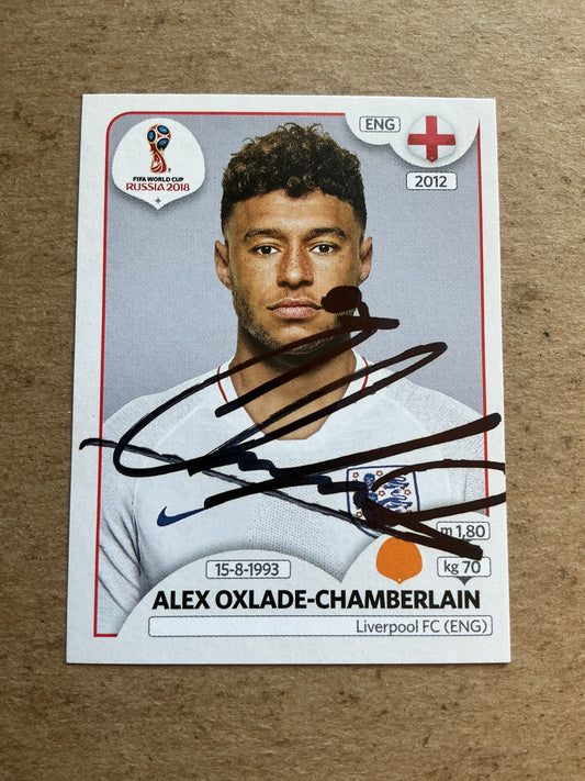 Alex Oxlade-Chamberlain, England 🏴󠁧󠁢󠁥󠁮󠁧󠁿 FIFA World Cup 2018 Panini hand signed