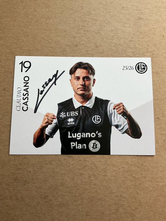 Claudio Cassano, Italy 🇮🇹 HC Lugano 2025/26 hand signed