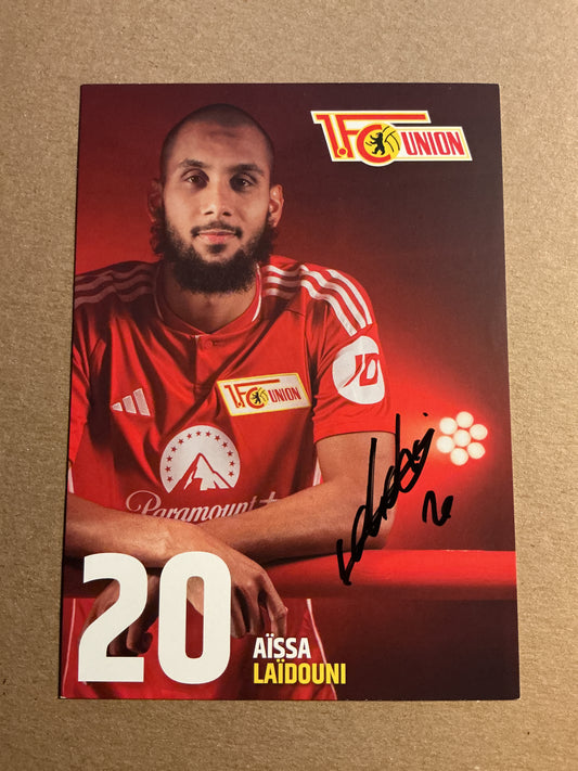 Aissa Laidouni, Tunisia 🇹🇳 1.FC Union Berlin 2023/24 hand signed