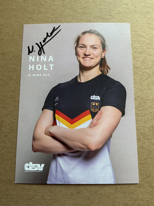 Nina Holt, Germany 🇩🇪 Swimming Summer Olympics 2024 hand signed