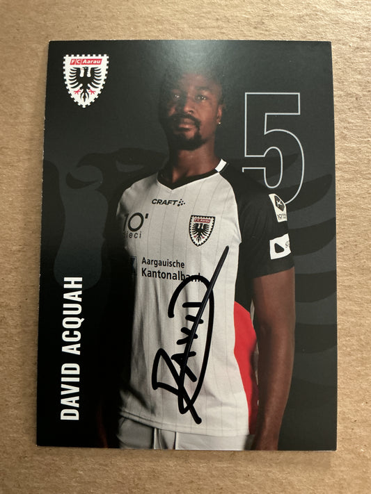 David Acquah, Ghana 🇬🇭 FC Aarau 2024/25 hand signed