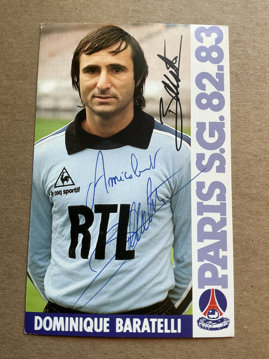 Dominique Baratelli, France 🇫🇷 Paris Saint-Germain 1982/83 hand signed