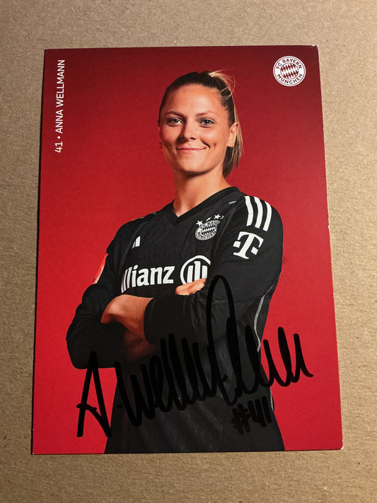 Anna Wellmann, Germany 🇩🇪 FC Bayern München 2023/24 hand signed