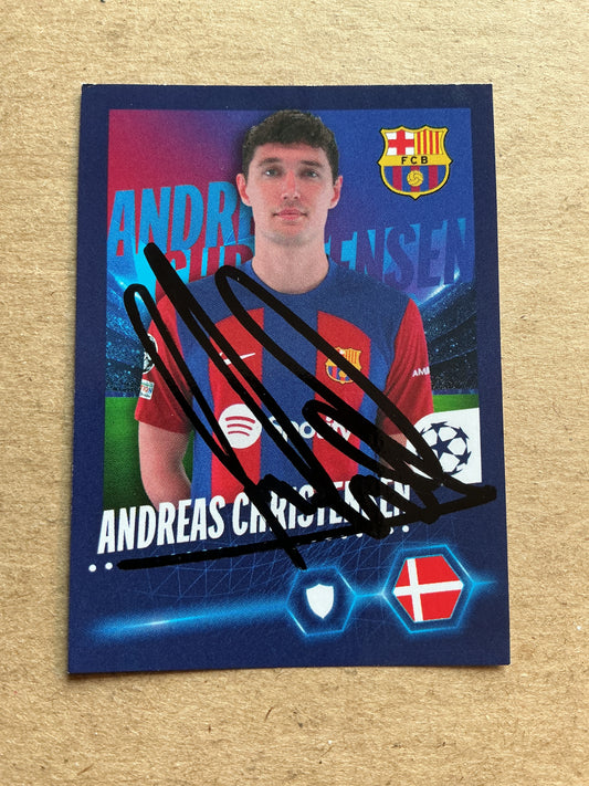 Andreas Christensen, Denmark 🇩🇰 FC Barcelona 2023/24 Topps hand signed