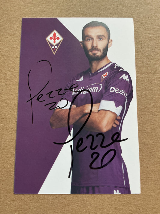 Germán Pezzella, Argentina 🇦🇷 ACF Fiorentina 2020/21 hand signed