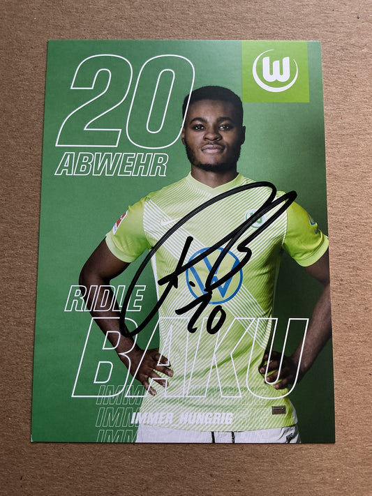 Ridle Baku, Germany 🇩🇪 VfL Wolfsburg 2020/21 hand signed