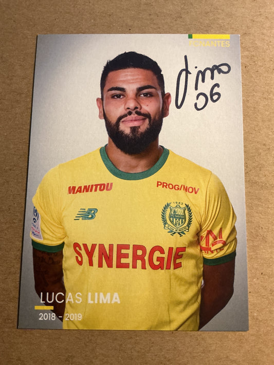 Lucas Lima, Brazil 🇧🇷 FC Nantes 2018/19 hand signed