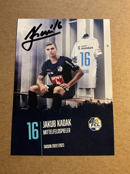 Jakub Kadak, Slovakia 🇸🇰 FC Luzern 2022/23 hand signed