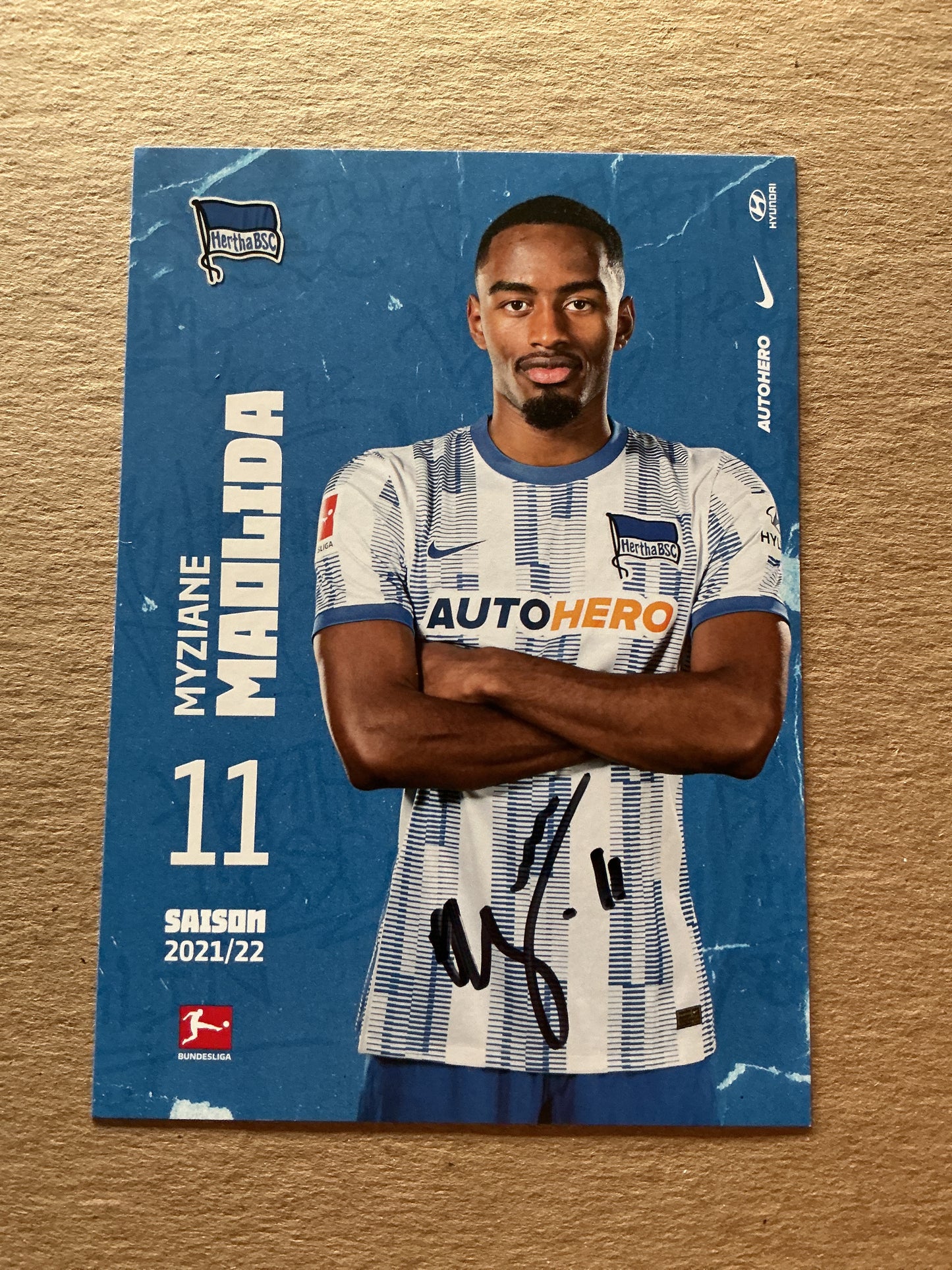 Myziane Maolida, France 🇫🇷 Hertha BSC Berlin 2021/22 hand signed