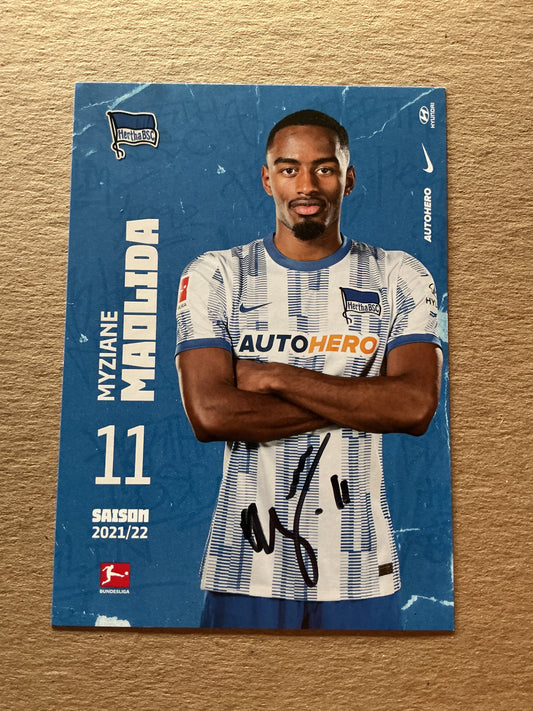 Myziane Maolida, France 🇫🇷 Hertha BSC Berlin 2021/22 hand signed