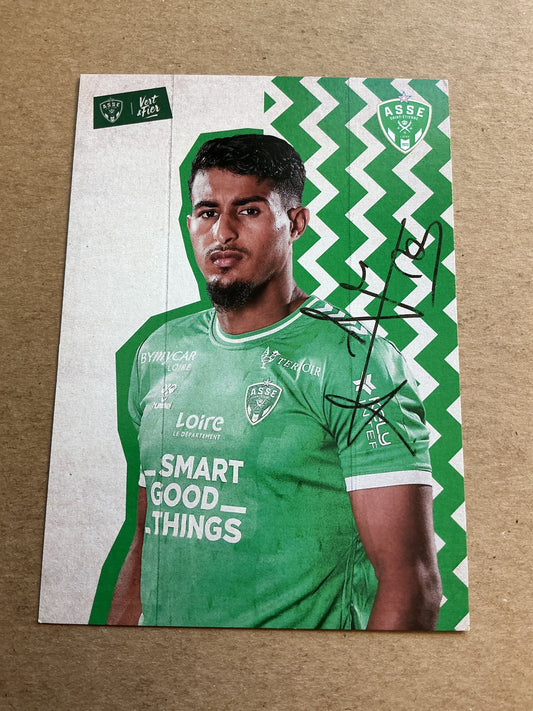 Aimen Moueffek, Morocco 🇲🇦 AS Saint-Etienne 2023/24 hand signed