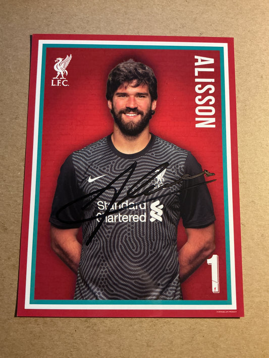 Alisson Becker, Brazil 🇧🇷 Liverpool FC 2020/21 hand signed
