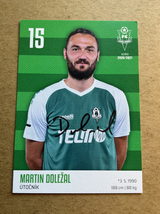Martin Doležal, Czech Republic 🇨🇿 FK Jablonec 2020/21 hand signed