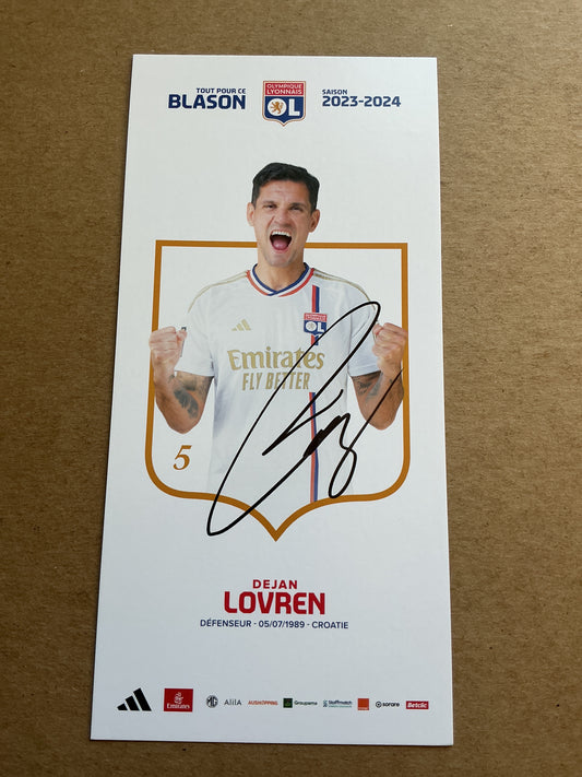 Dejan Lovren, Croatia 🇭🇷 Olympique Lyon 2023/24 hand signed