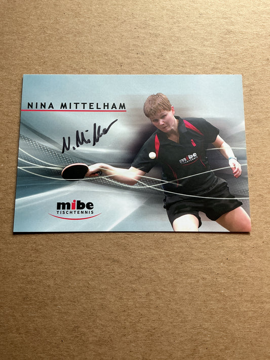 Nina Mittelham, Germany 🇩🇪 Table Tennis Summer Olympics 2024 hand signed