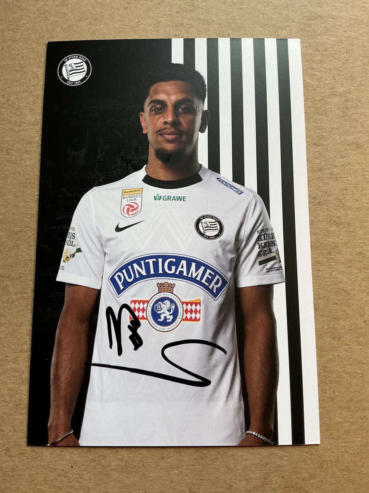 Manprit Sarkaria, Austria 🇦🇹 SK Sturm Graz 2024/25 hand signed