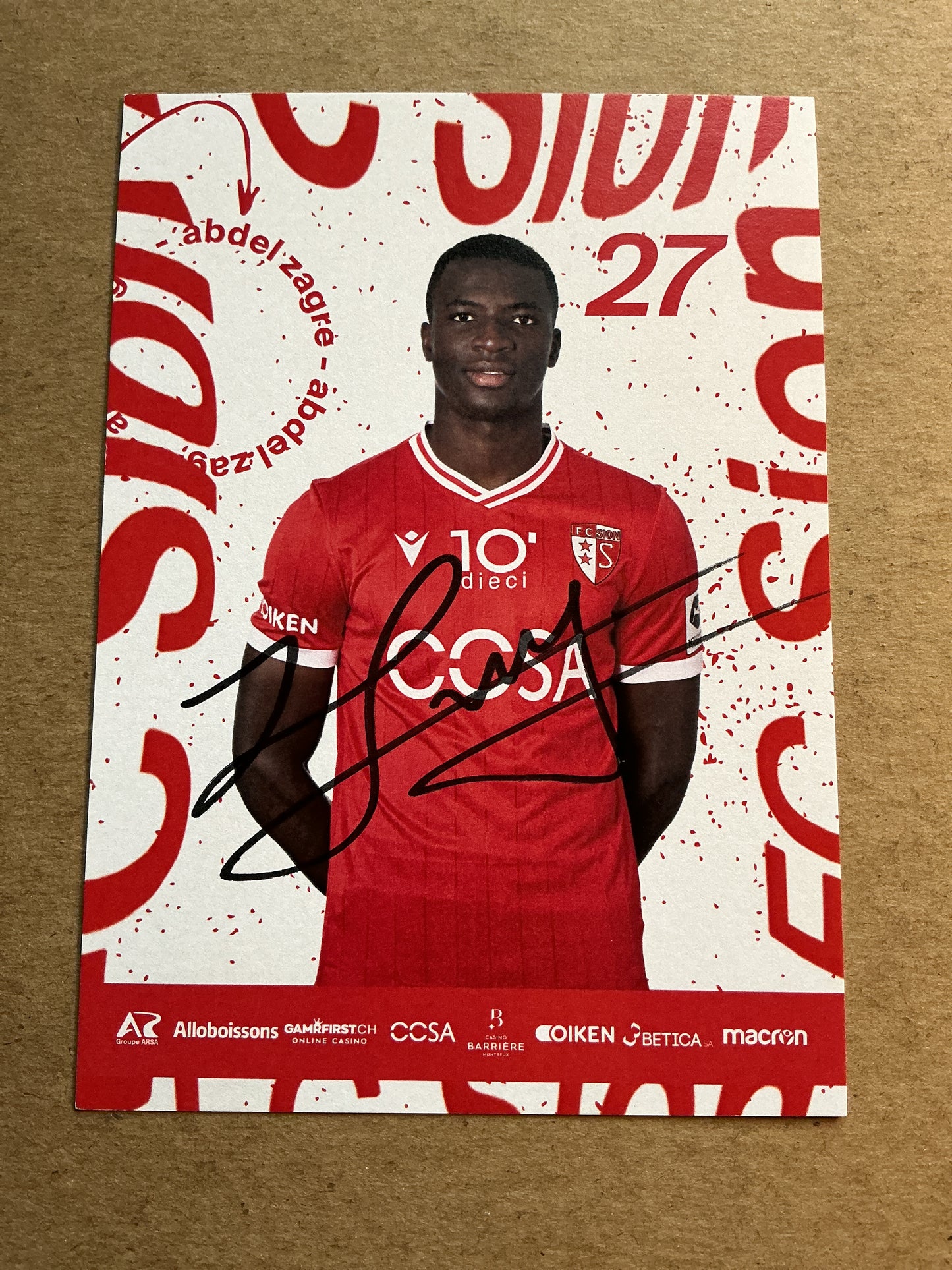 Abdel Zagre, Burkina Faso 🇧🇫 FC Sion 2023/24 hand signed